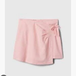 NWT Gap kids Girls Linen Cotton Pink Faux Wrap Skort 10 Elastic Waist